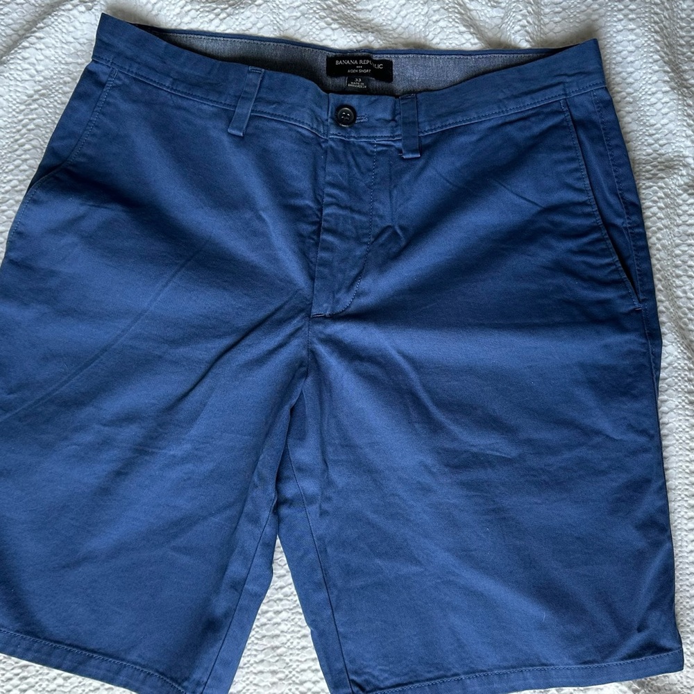 Banana Republic Men's Blue Flat Front Shorts